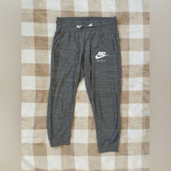 Nike Pants - Nike Cropped Grey Charcoal Sweatpants Lounge Pants